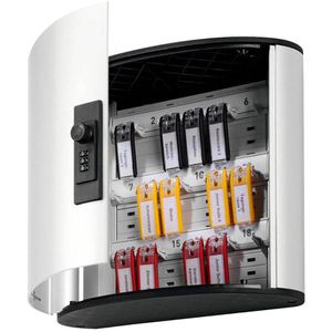 Durable Schlüsselkasten Key Box 18, 196923, mit Zahlenschloss, 30,2 x 28 x 11,8 cm, 18 Haken