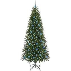 vidaXL, Weihnachtsbaum, Kim (mit LEDs und blauen Kugeln) (240 cm)