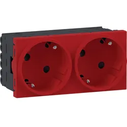 Hager GS20223020 Steckdose 2-fach SCHUKO Direkt Klipping 45x45 33° Verkehrsrot