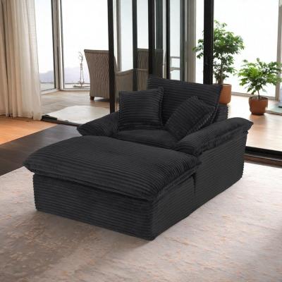 "51.97"" Foam Modern Compression Lounge Sofa with Unique Footrest Design and Spacious Seat"