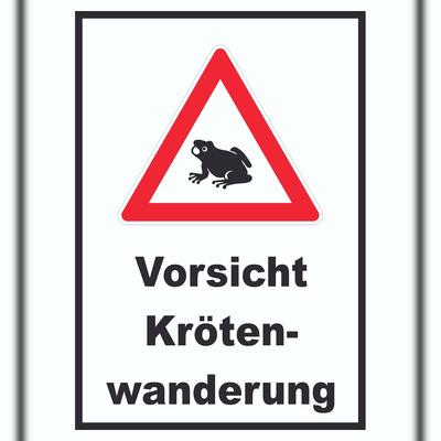 HB-Druck Vorsicht Krötenwanderung Schild A6 (105x148mm)