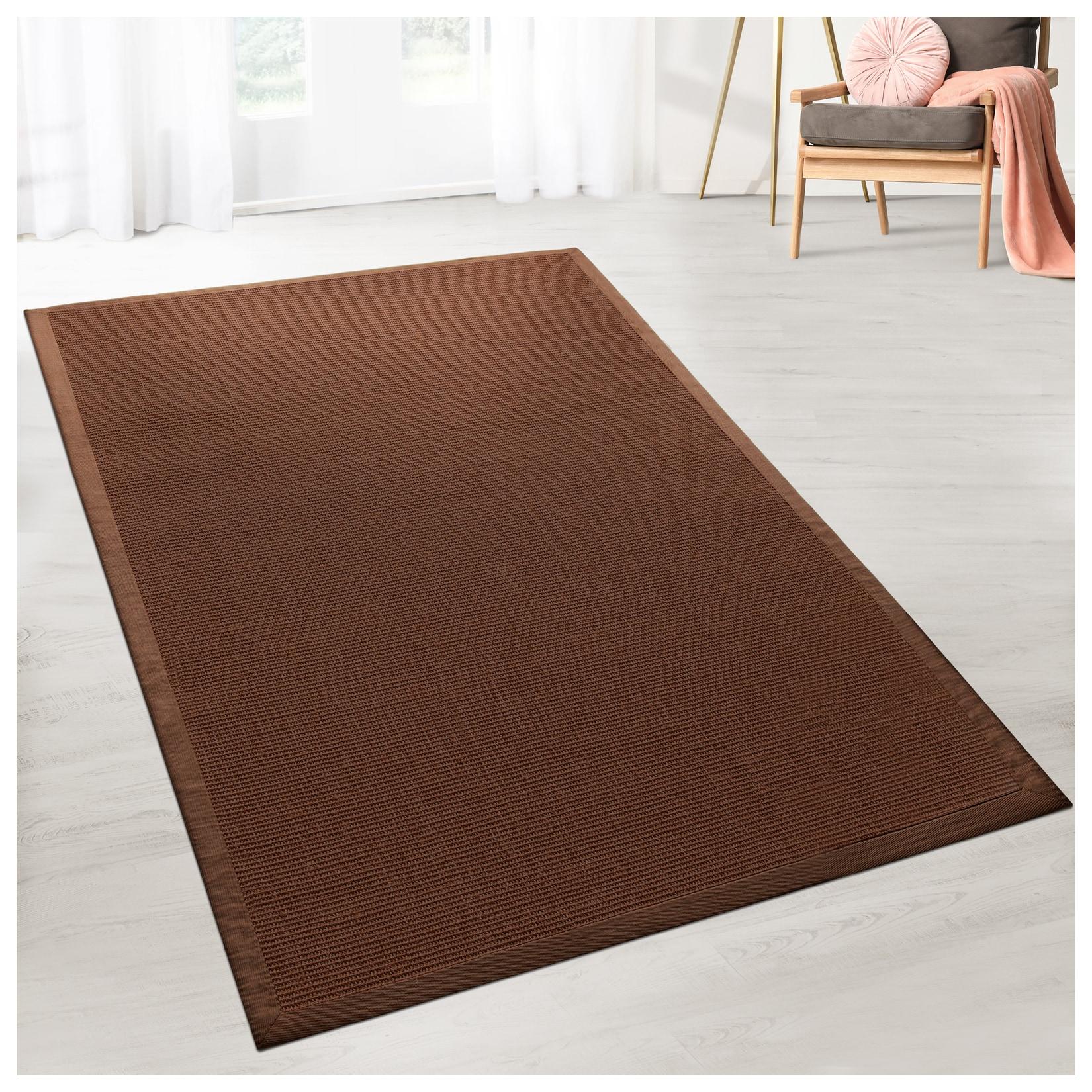 Karat Sisal-Teppich Amazonas Dunkelbraun Mit Bordüre