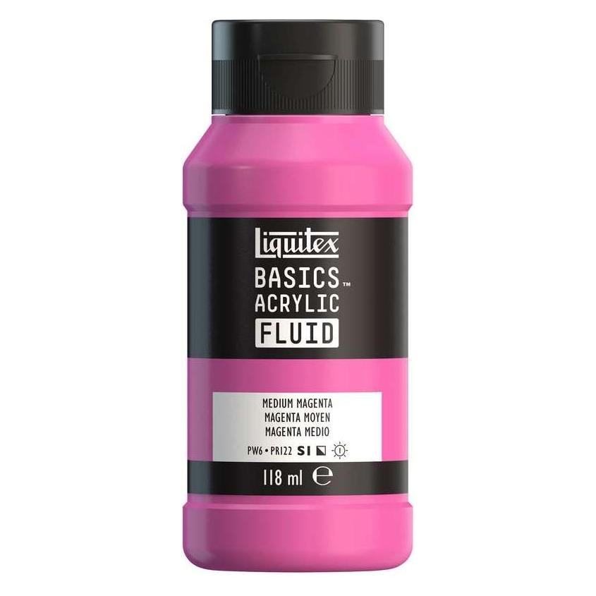 Winsor & Newton Basics fluid 118ml medium magenta row 500 (118 ml) (8870392)