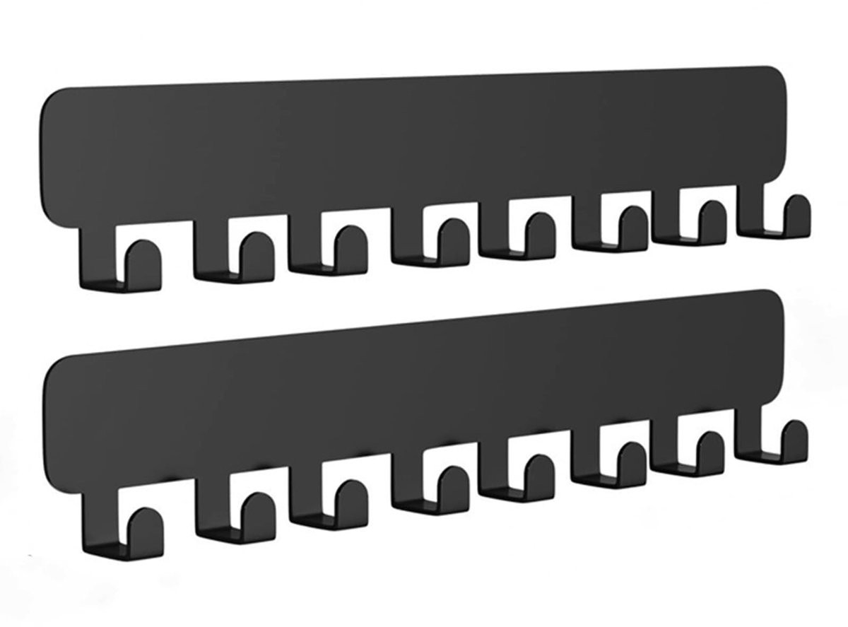 Solidchoice Set van 2 Wandhangers voor Sleutels met 8 Haakjes