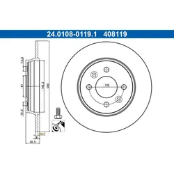 Bremsscheibe ATE 24.0108-0119.1 für Renault Clio V