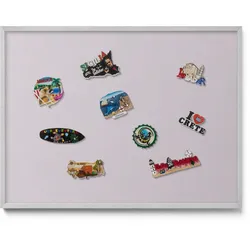 MAGNETTAFEL 80x60 cm Silberner Rahmen Flieder