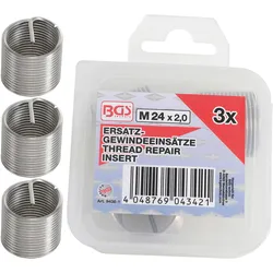 BGS Ersatz-Gewindeeinsätze M24 x 2,0 mm 3tlg. - 9438-1
