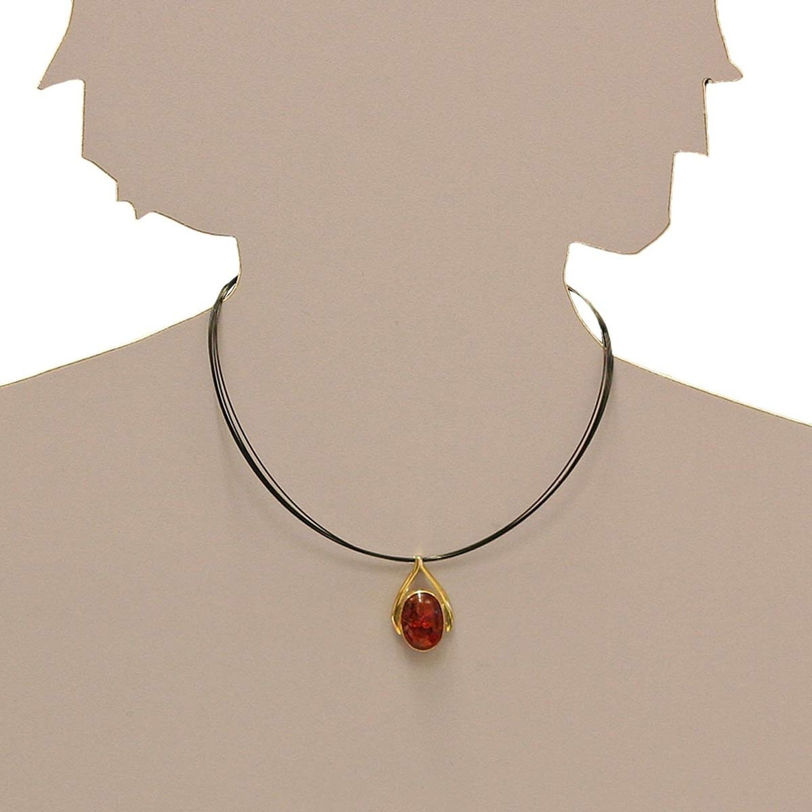 Kettenanhänger OSTSEE-SCHMUCK "Ostsee-Schmuck Anhänger Sandra Anhänger Sandra", gelb (weiß, neutral), Schmuckanhänger, Damen, 30 x 16mm, Gelbgold 333, 2,7 g, Kettenanhänger