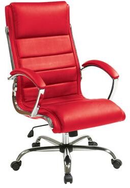 Office Star Products Executive Office Chair with Padded Arms in Faux Leather