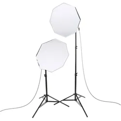 Studioking Tageslicht Set PK-SB608K 2x85W (Studioleuchte), Dauerlicht, Schwarz, Silber, Weiss