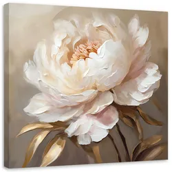 WANDBILD pfingstrose gold 3d