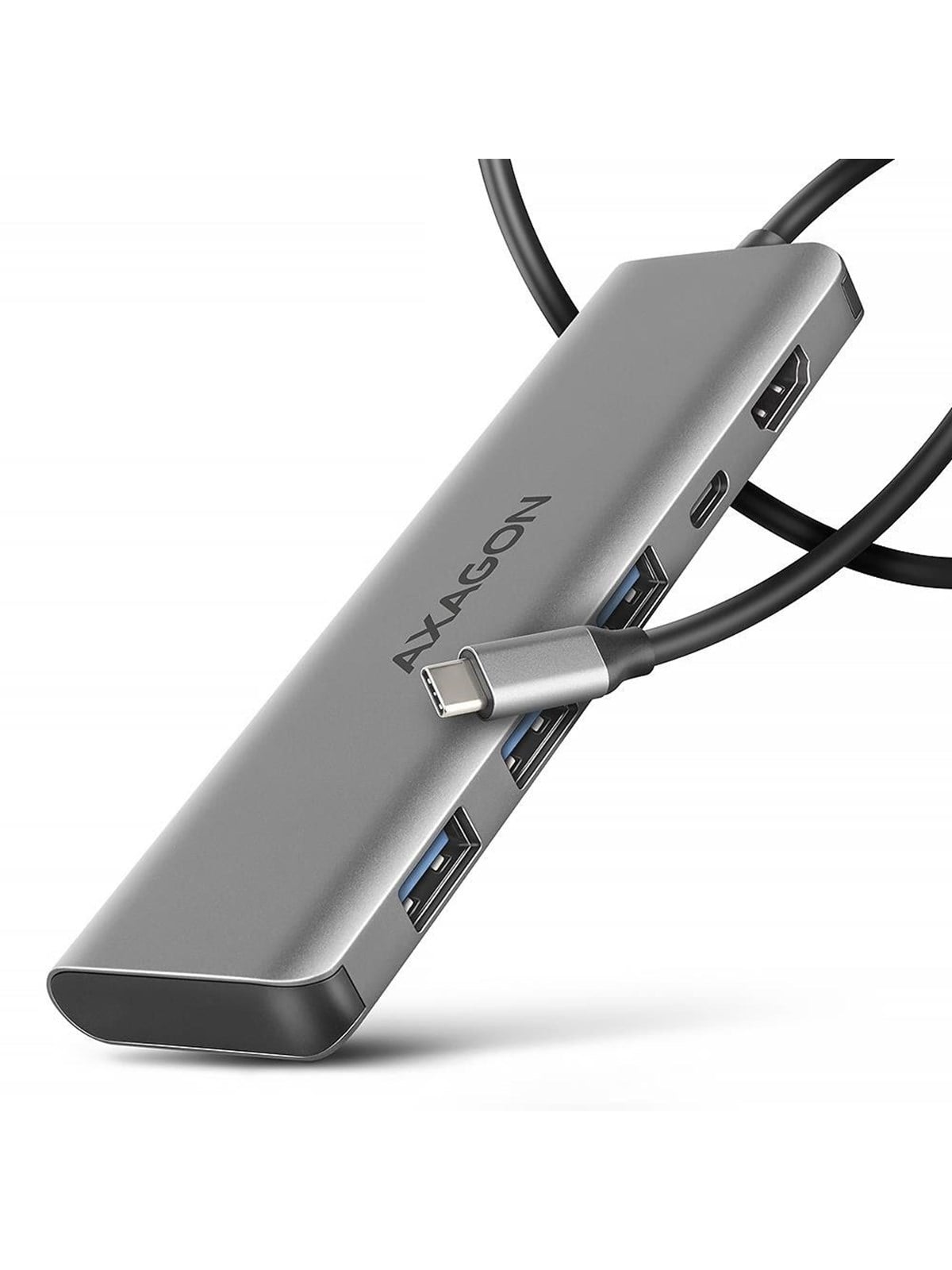 AXAGON SuperSpeed USB-C Hub USB-Hubs - USB 3.1 - 5 - silber