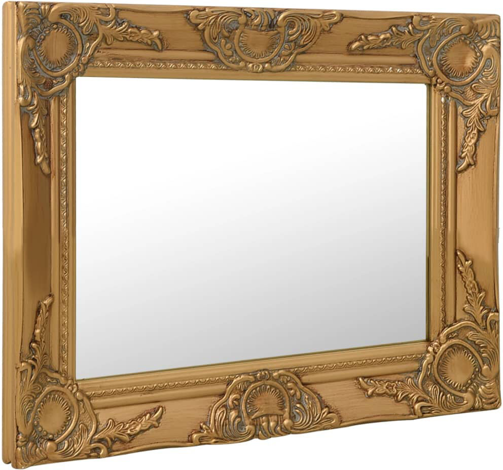 Astoria Grand Ginsberg Wood Square Wall Mirror Gold 50cm H x 40cm W