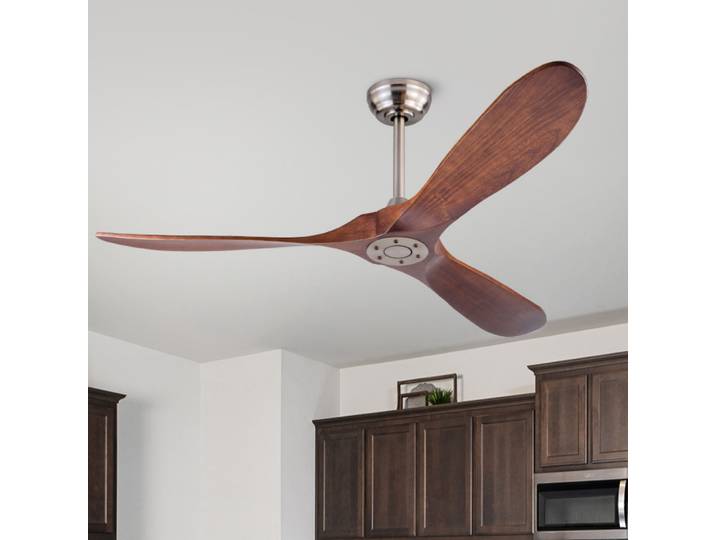 Ventilateurs de plafond en bois massif de 42, 52, 60 pouces avec moteur DC LED et télécommande, ventilateurs pour la maison, ventilateurs industriels, livraison gratuite