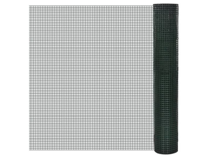 vidaXL Gartenzaun für Hühner mit PVC-Beschichtung, 25/1 m, aus Verzinkter Stahl, Grün, Metall, 0.05x100 cm, Gartenzubehör