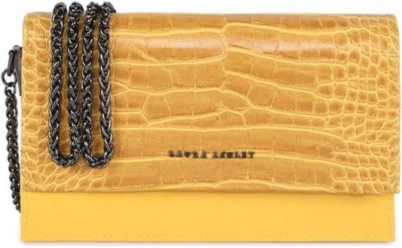 Bolso Bandolera Laura Ashley Dudley Efecto Cocodrilo Amarillo 22x12x5cm Mujer