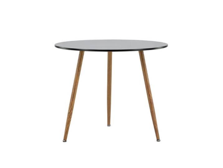 Venture Home Esstisch Polar, runder Esstisch in Eichenholz-Optik, modern, Ø 90 cm, Esszimmertisch, MDF, Stahlbeine, rund, stilvoll, vielseitig