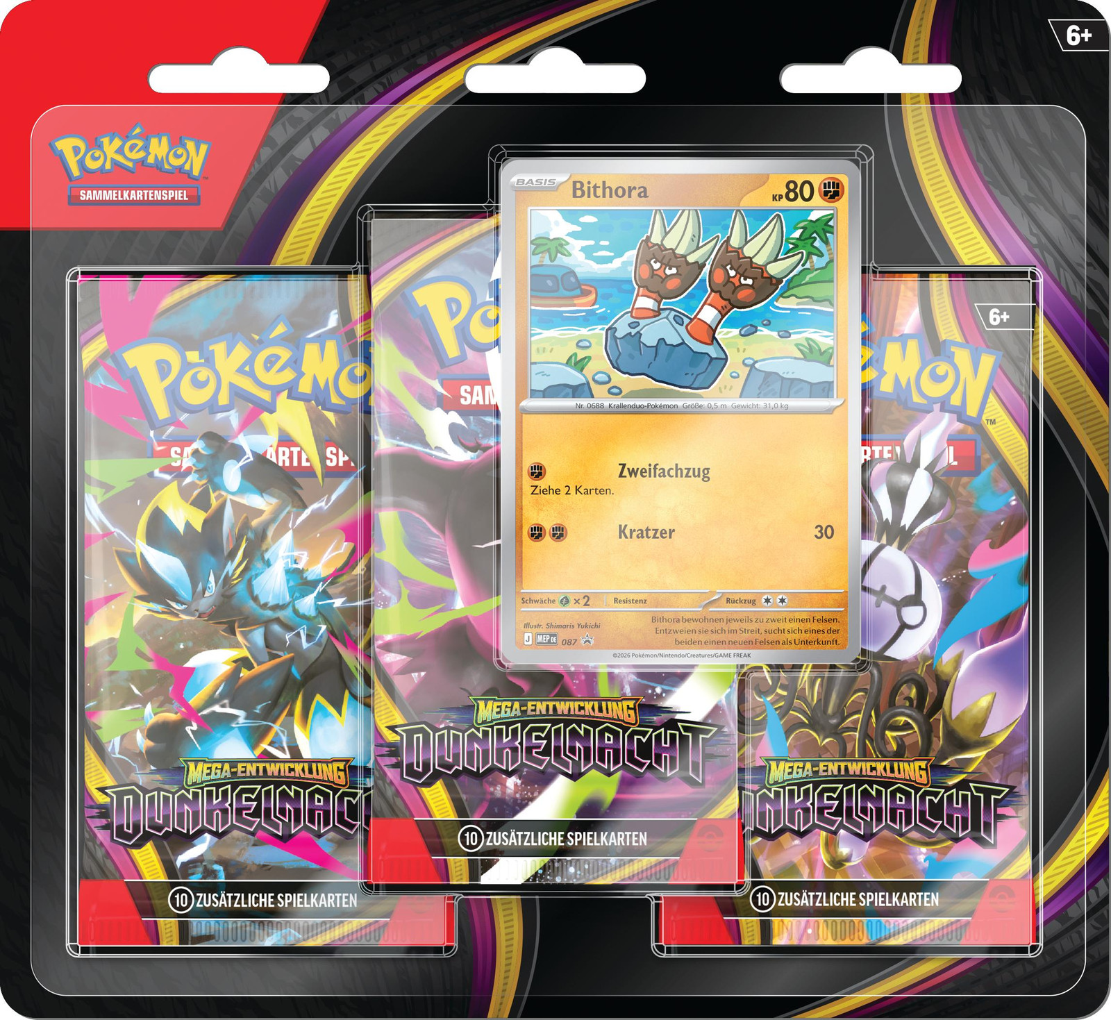 Pokémon ME05 Donkerde Nacht 3-kaarten blisterverpakking
