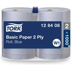 Tork Standard-Papierwischtücher, Rolle Blau W1 128408, Haushaltspapier, Blau