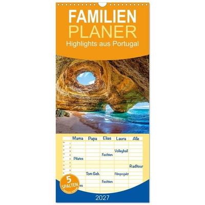 Familienplaner 2027 - Highlights aus Portugal mit 5 Spalten (Wandkalender, 21 x 45 cm) CALVENDO
