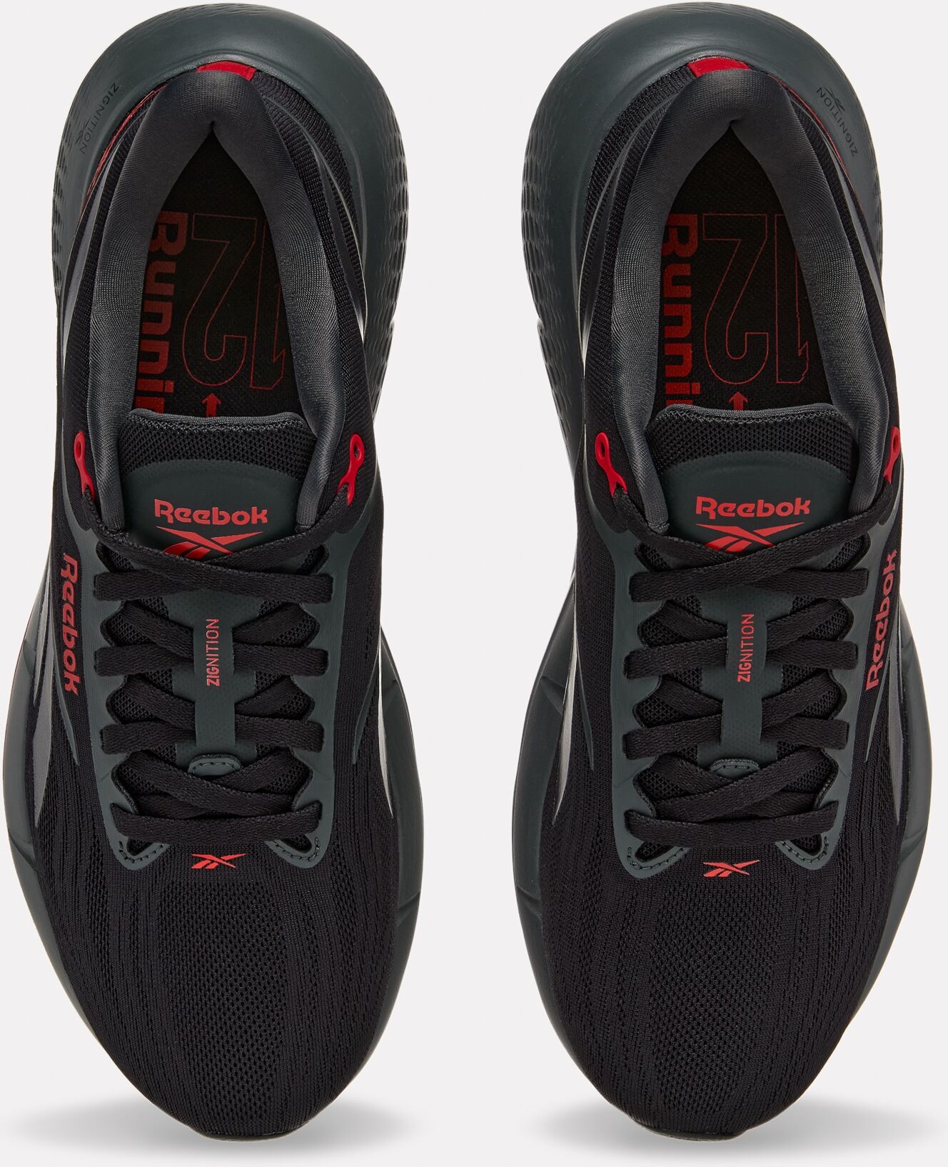 Laufschuh REEBOK "ZIGNITION", Herren, Gr. 42,5, schwarz, rot, schwarz, Textil, Schuhe Laufschuh, vielseitiger Lauf- und Trainingsschuh