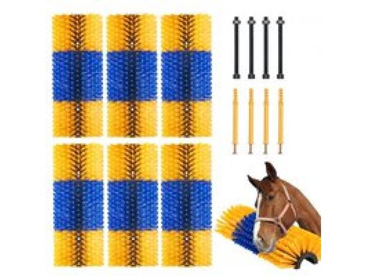 VEVOR Brosse à Gratter pour Bétail Cheval Anti-démangeaisons 51 x 19 cm Lot de 6 avec 12 Vis, Griffoir pour Soulager Démangeaisons du Dos, Nettoyage, Toilettage, de Chevaux, de Cochons, de Bovins