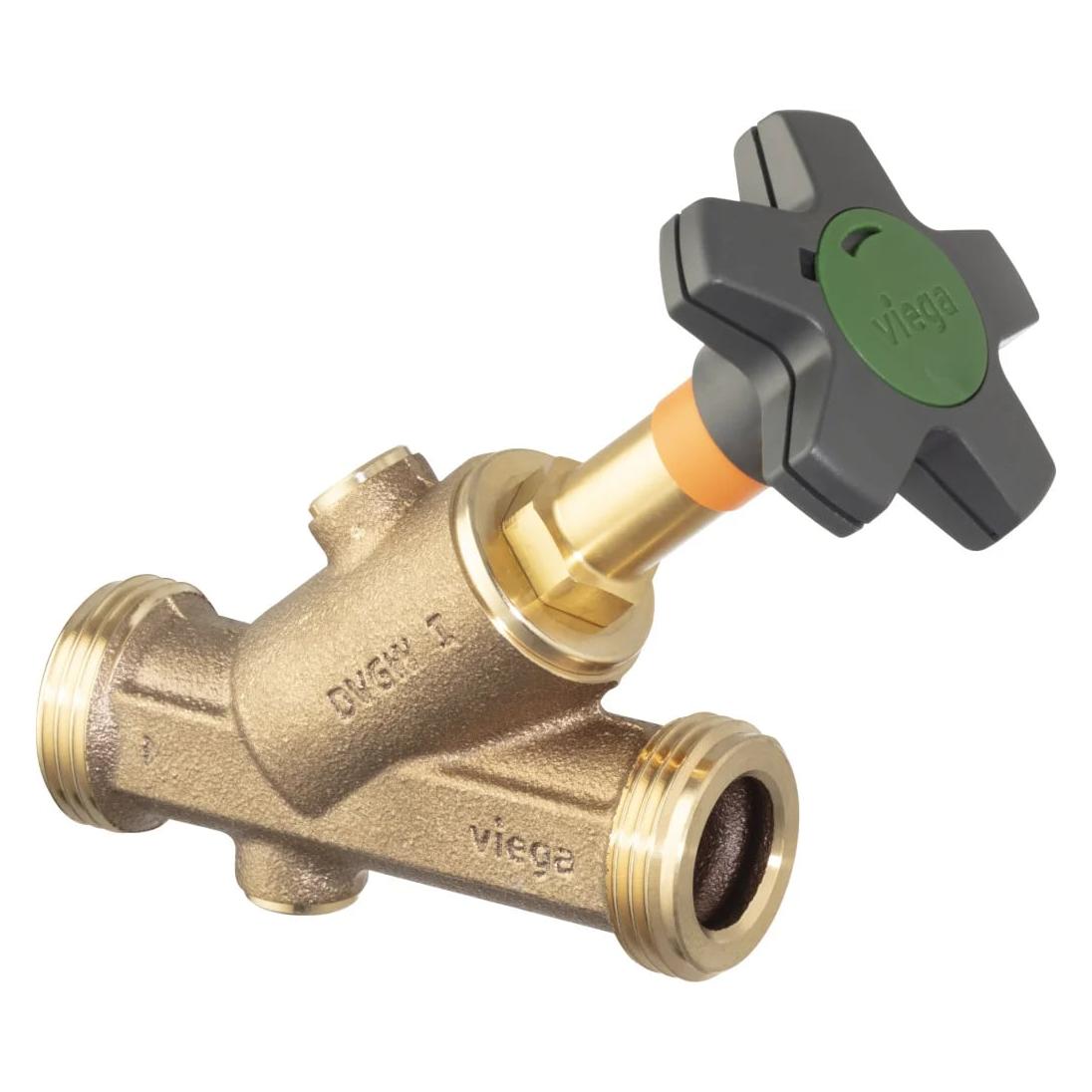 Viega Easytop-Schrägsitzventil (Freistromventil) Siliziumbronze, G-Gewinde, Modell 2237.3 DN: 25 G: 1¼ (756956)