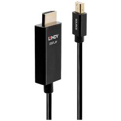 LINDY HDMI Anschlusskabel Mini DisplayPort Stecker, HDMI-A Stecker 3.00 m Schwarz 40923 DisplayPort-Kabel