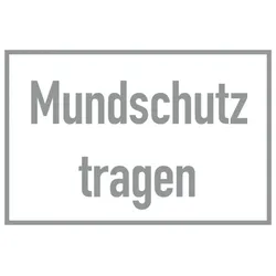 Aufkleber Hinweisschild für Glas, Mundschutz tragen - 300 x 200 mm Folie selbstklebend