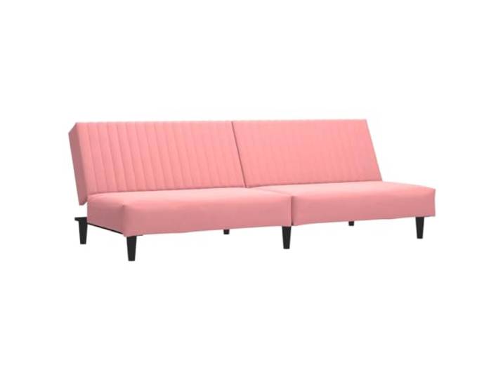GHVBNMF Schlafsofa 2-Sitzer Rosa Samt Klappbar Couch mit Bettfunktion Verstellbares Zweisitzer Sofa aus rosa Samtstoff mit Holzrahmen für Wohnzimmer, Heimkino oder Studentenzimmer.