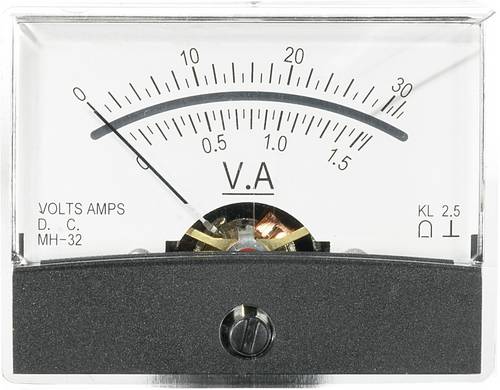 VOLTCRAFT AM-60X46/30V/1,5A/DC AM-60X46/30V/1,5A/DC Einbau-Messgerät AM-60X46/30V/1,5A/DC 30 V/1.5A Drehspule