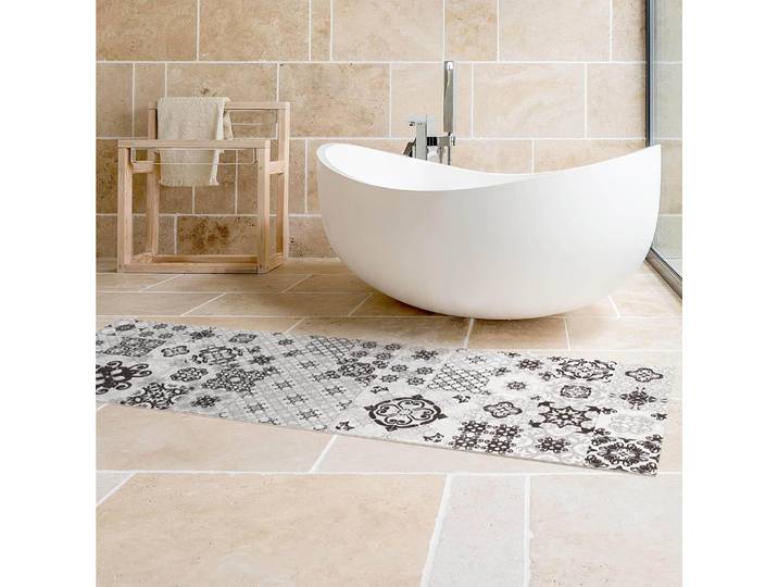 Vinylteppich Keramikfliesen Agadir 80 x 240cm Grau/Grau