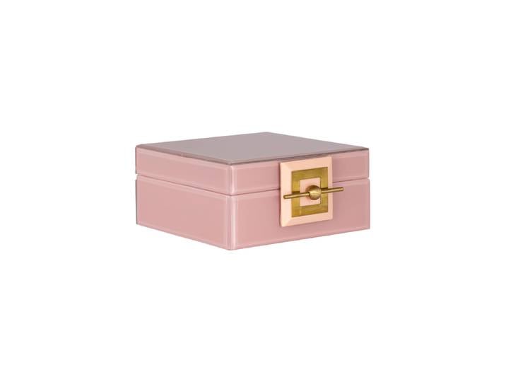 Design Schmuckkasten „Bodine“ aus Glas Rosa Medium, 17 x 17 cm Richmond Interiors
