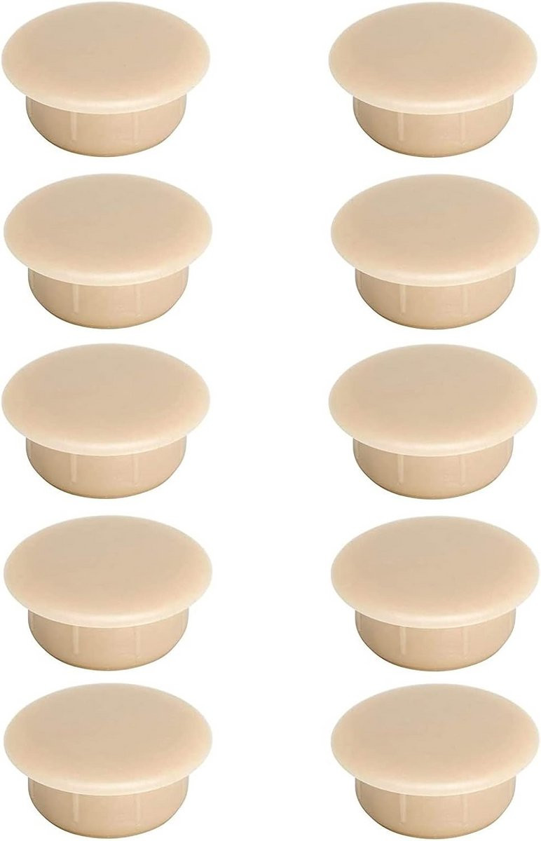 10x Kunststof Afdekkapjes voor Meubels en Gaten, Diameter: 6 mm