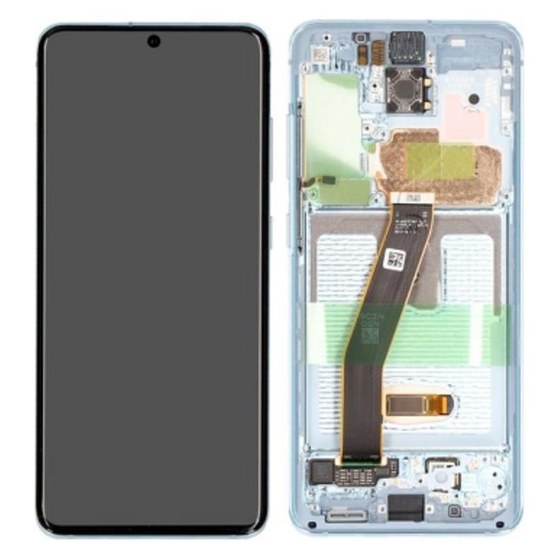 Samsung LCD + Touch + Frame no Camera für G985F, G986B Galaxy S20+ 5G - cloud blue (Display, Samsung Galaxy S20 5G, Samsung Galaxy S20+ 5G) (GH82-31442D)