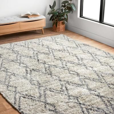 Alexander Home Geometric Moroccan Shag Area Rug
