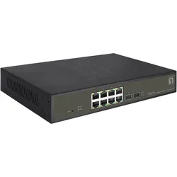 LevelOne Switch 8x GE GES-2110P 2xGSFP 8xPoE+ (10 Ports), Netzwerk Switch, Schwarz