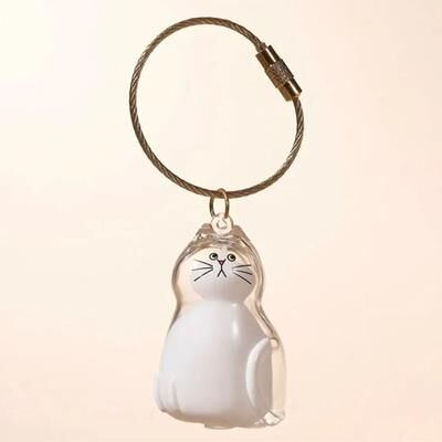 Uplifted Finds Adorable Transparent Pet Hair Memorial Keychain DIY Cat & Dog Fur Storage Pendant cat 5 5 Pcs