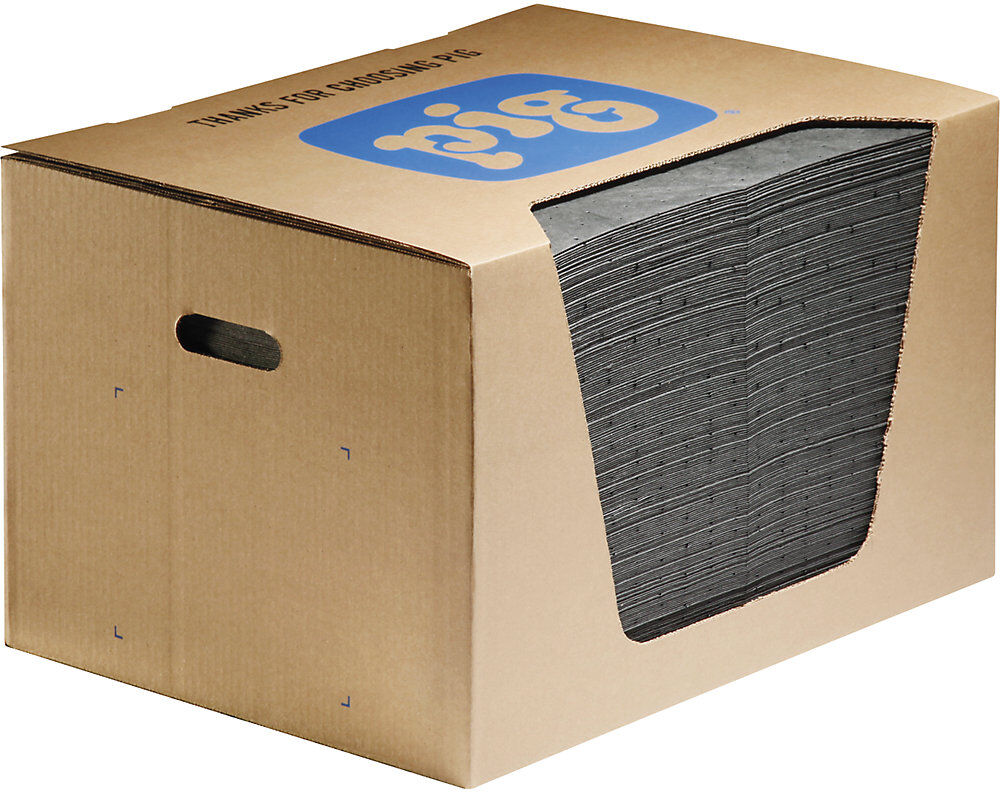 Universal-Bindevliesmatte, Spenderkarton, Heavy-Weight-Ausführung, VE 100 Stk, BxL 380 x 510 mm PIG