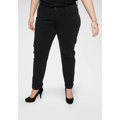 Skinny-fit-Jeans LEVI'S PLUS "311 PL SHAPING SKINNY *D", Damen, Gr. 16 (48), Länge 32, schwarz, Denim/Jeans, Obermaterial: 78% Baumwolle, 21% Polyester, 1% Elasthan, skinny fit knöchellang, Jeans, figurformend mit Stretch