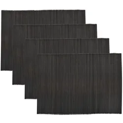 House Doctor Tischset Bamb 4er, L45 x B33cm, schwarz