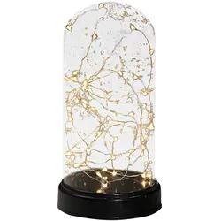 Konstsmide Weihnachtsbeleuchtung  LED Dekoglaskuppel silberfarben Draht 6h Timer