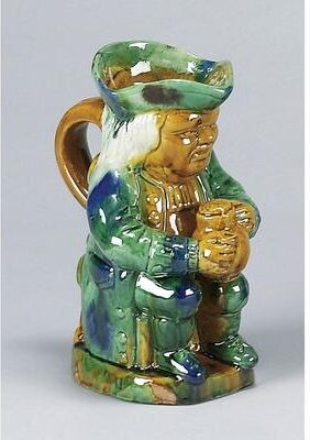 Orchard Creek Designs Estevez Ceramic Majolica Style John Bull Figurine, Green