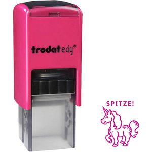 Trodat Motivstempel edy FIX Einhorn, aus Kunststoff, 1,9 x 1,9 cm, selbstfärbend, pink