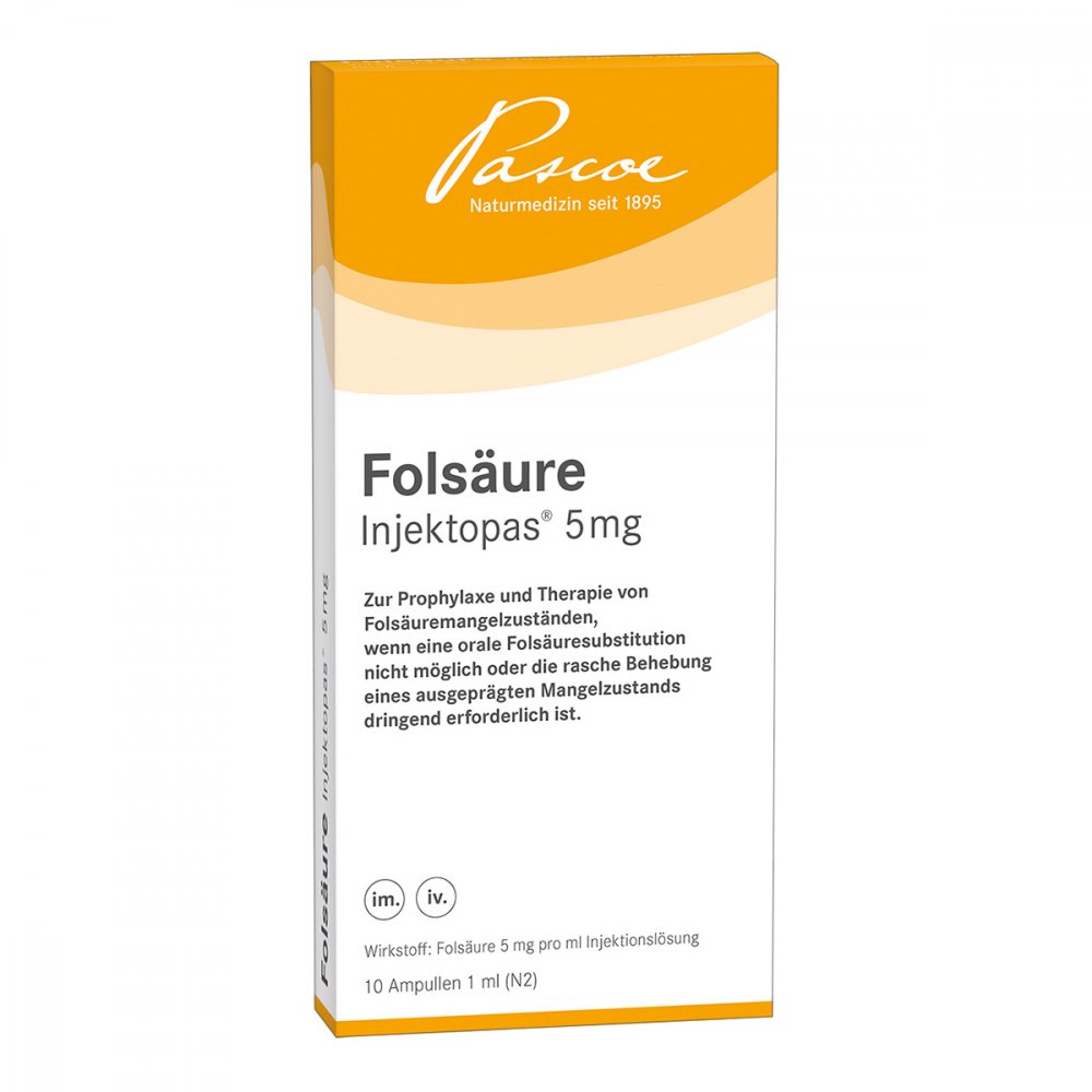 Pascoe pharmazeutische Präparate GmbH Folsäure Injektopas 5 mg Injektionslösung 11155763