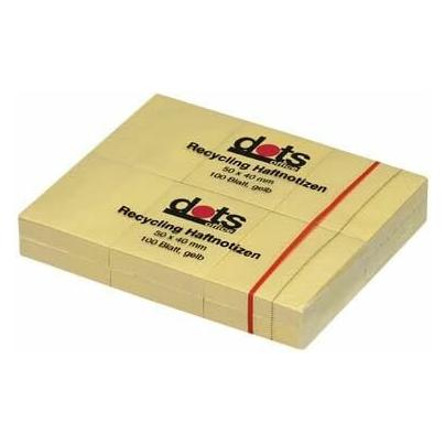 Dots Recycling Haftnotizen Standard gelb 12 Blöcke (50 x 40 mm) (222012)