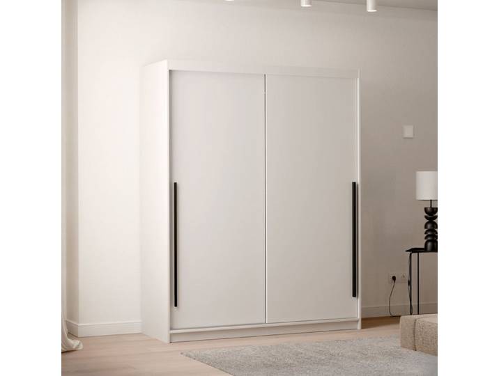 Armoire SILENTE 160cm - portes coulissantes - Blanc