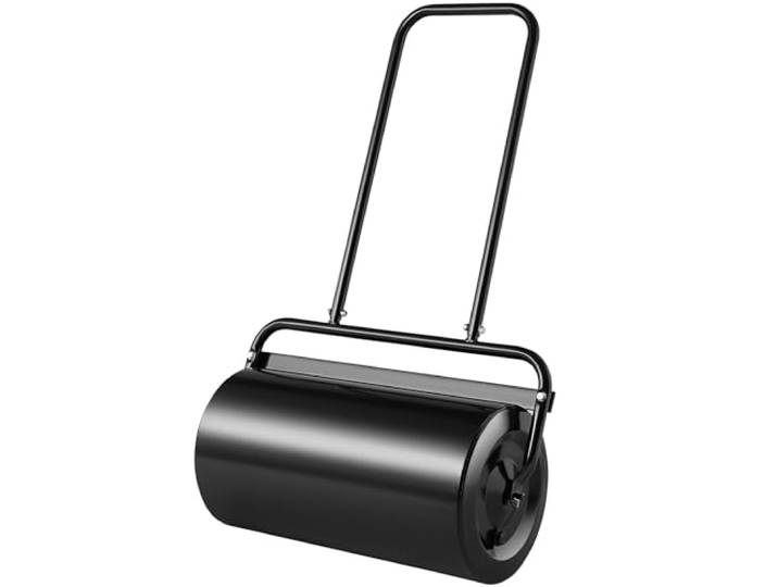 VEVOR Rouleau à Gazon 13 gallons 49 L Rouleau de Jardin Rempli de Sable/Eau Rouleau à Pelouse en Acier Bouchon Facile à Tourner Poignée Ergonomique en U à Pousser Tirer pour Pelouse Jardin Ferme Parc