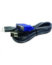 TRENDnet TK CU15 Tastatur- / Video- / Maus- KVM- Kabel USB HD-15 M bis M 4.5 m Schwarz (TK-CU15)