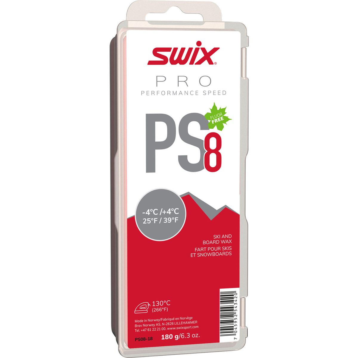 Swix PS8 Red, -4°C/+4°C, 180g neutral PS08-18